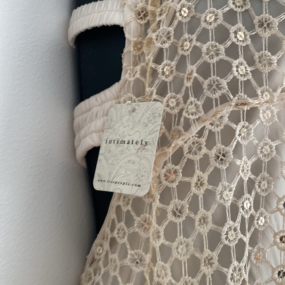 Free People Intimately Crochet Embellished Body Suit Dress Size Small - Picture 10 of 12